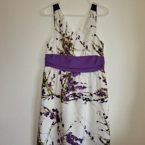 NWT Rikki's White/Purple Floral Sleeveless Dress